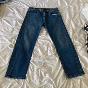 Levi’s 505 workwear 34x30 sun faded blue wash red tab straight leg jeans